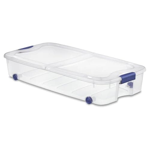 Generic 66 Quart Clear Under-Bed Container with Wheels