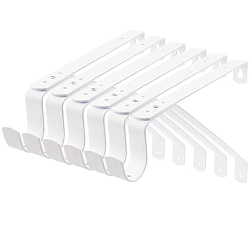 Yarssihha Adjustable Closet Rod Brackets, 6-Pack