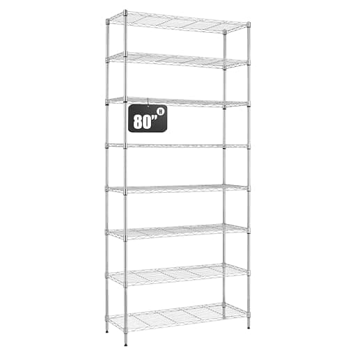 Finnhomy 8-Tier Wire Shelving Unit, 14 x 36 x 80 in