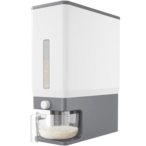 Lifewit Rice Container, 25 lb, One-Press Dispenser