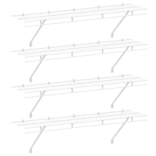 HAUSHOF Wall Mounted Wire Shelf Kit, 4 ft x 12 in, 4-Pack