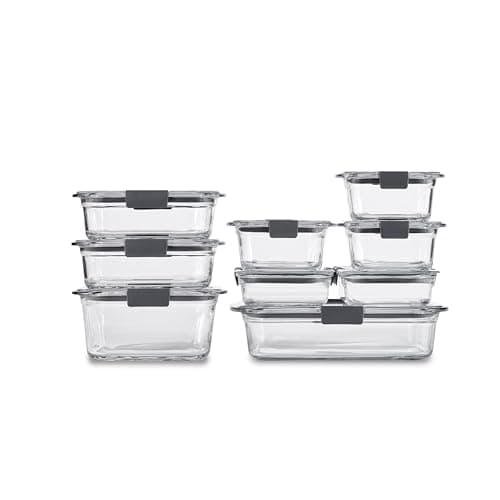 Rubbermaid Brilliance Glass Food Storage Containers, Set of 9