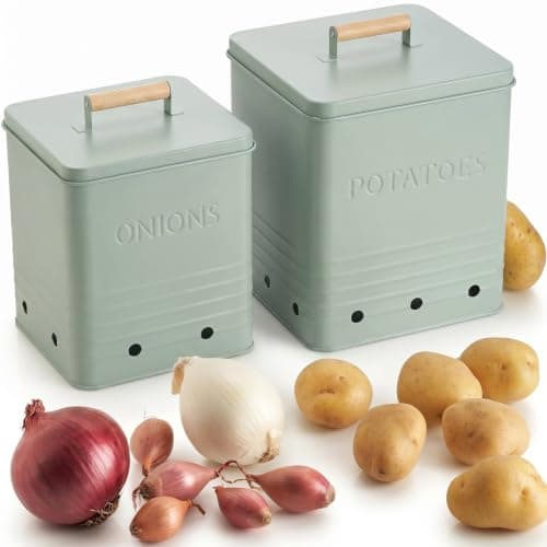 ZICOTO Metal Potato and Onion Storage Set of 2