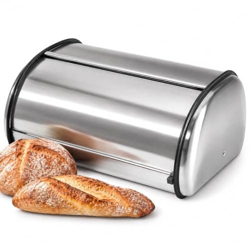 Oggi Stainless Steel Roll-Top Bread Box, Extra Large