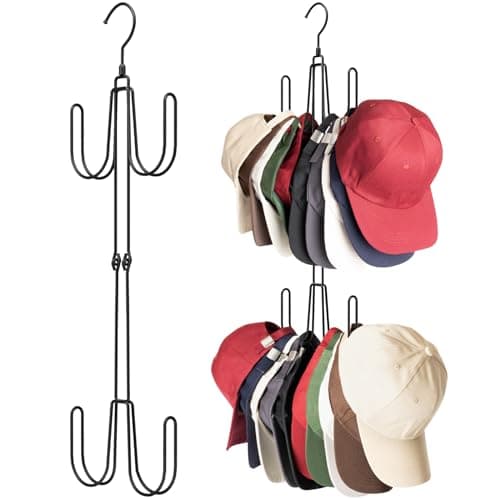 NANATI Closet Rod Hat Hanger, 4 Hooks
