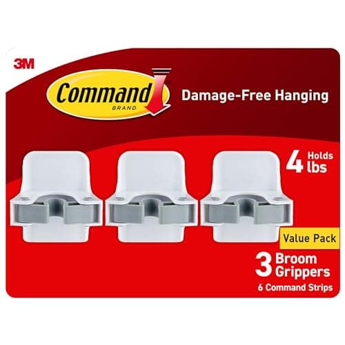 Command Broom and Mop Gripper, 3-Pack