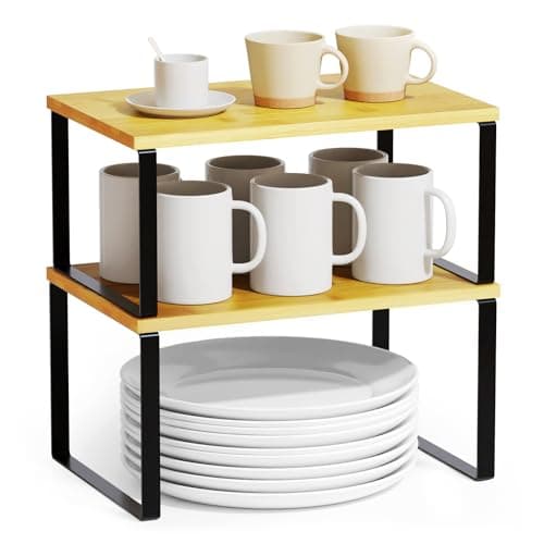 SpaceAid Cabinet Shelf Organizers, 2-Pack