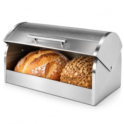 Oggi Stainless Steel Roll-Top Bread Box