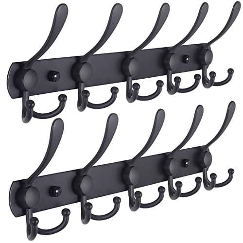 Dseap Wall-Mounted Coat Rack, 5 Tri Hooks