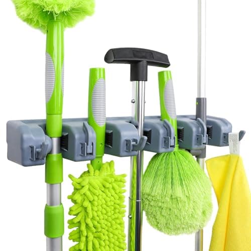 Amazon Basics Wall Mount Broom and Mop Holder