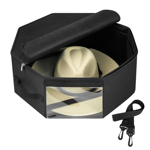 Bamneat Octagonal Hat Box for Wide-Brim Hats