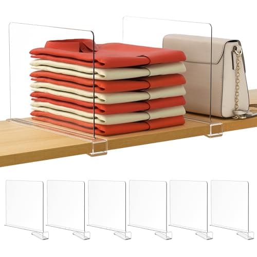 HBlife Clear Acrylic Shelf Dividers