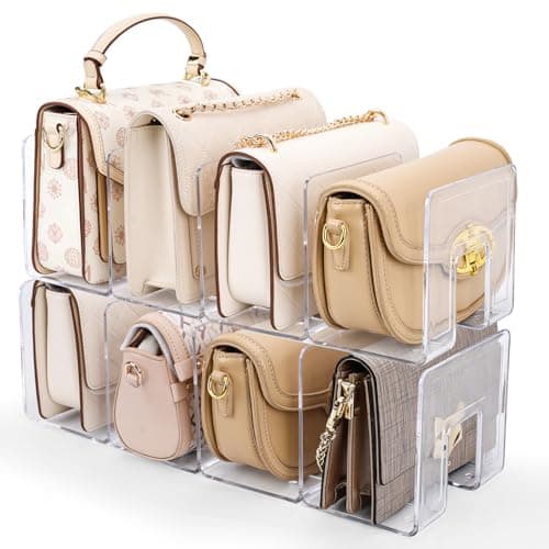 AMZABBY Acrylic Purse Organizer, 8 Slots, 2-Pack