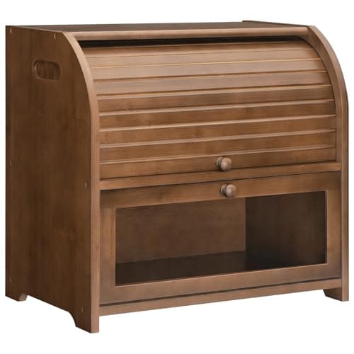 HOOBRO 2-Tier Bamboo Bread Box