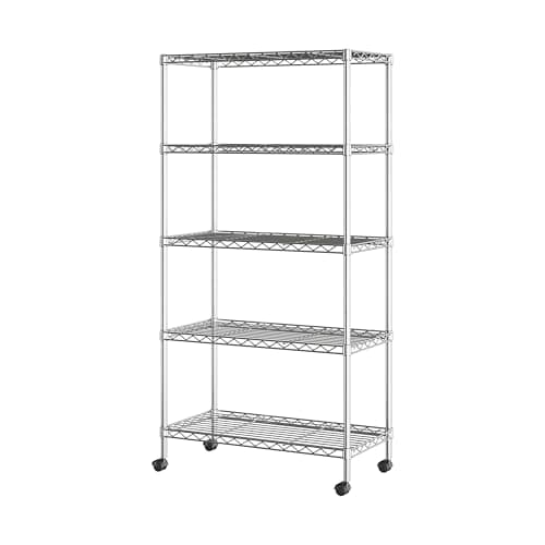 Seville Classics 5-Tier Steel Wire Shelving, 30 x 14 x 61.5 in