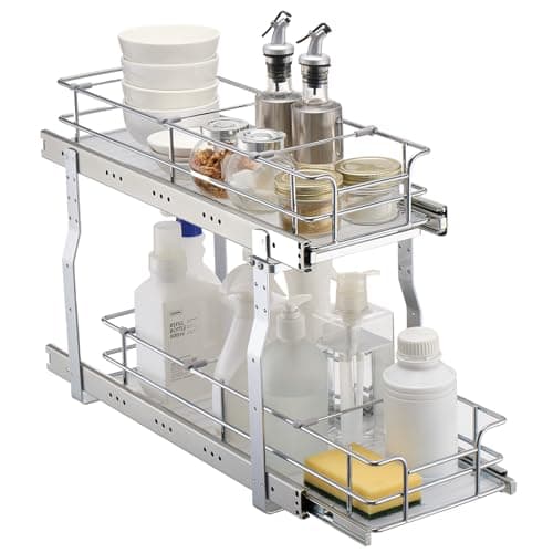 VEVOR Two-Tier Slide-Out Pantry Basket, 8.5 in Wide