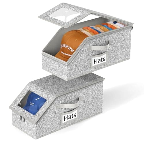 AOODA Stackable Cap Storage Boxes, 2-Pack