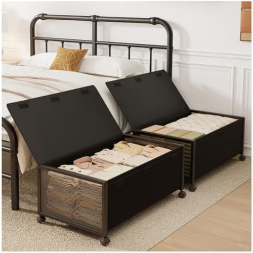 Fokyfok 12 in Tall Under-Bed Storage Containers, 2-Pack