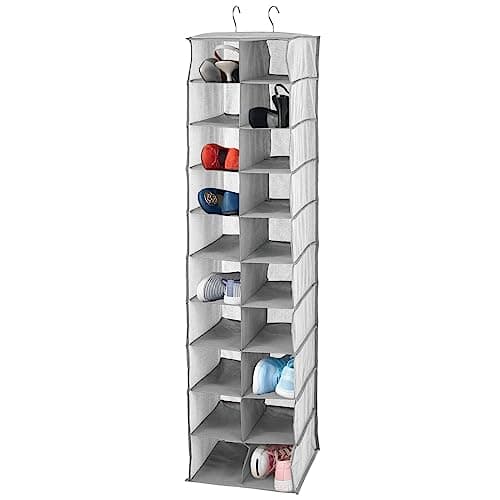 mDesign Hanging Fabric Shoe Shelf