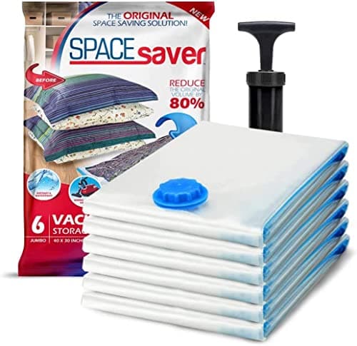 Spacesaver Vacuum Storage Bags with Hand Pump, Jumbo