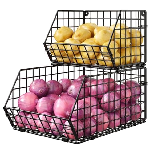 X-cosrack 2-Tier Stackable Wire Produce Baskets
