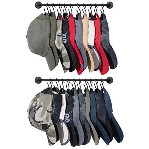 Mkono Wall-Mounted Hat Rack with 20 Hooks, Set of 2