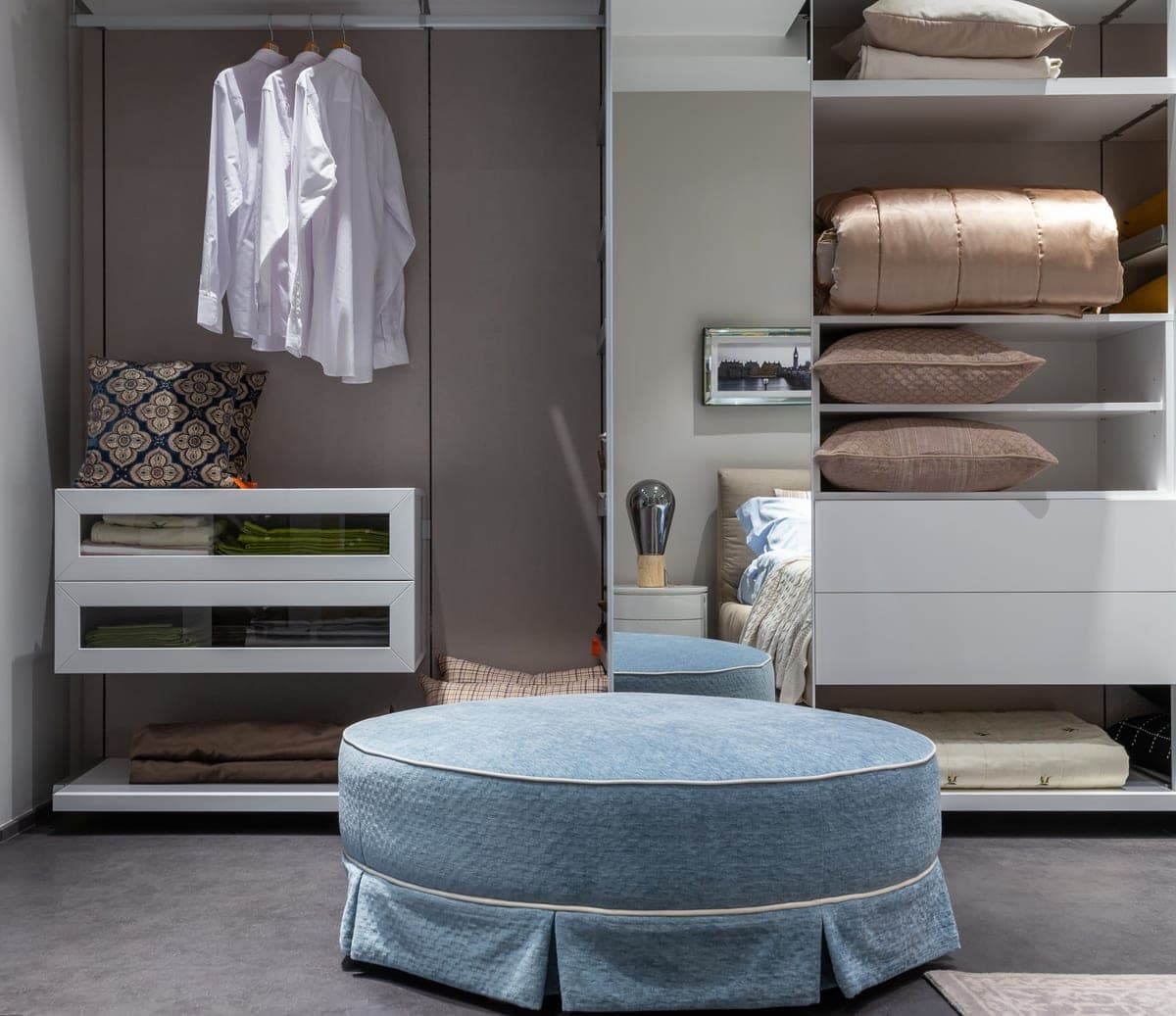 A neatly organized closet interior